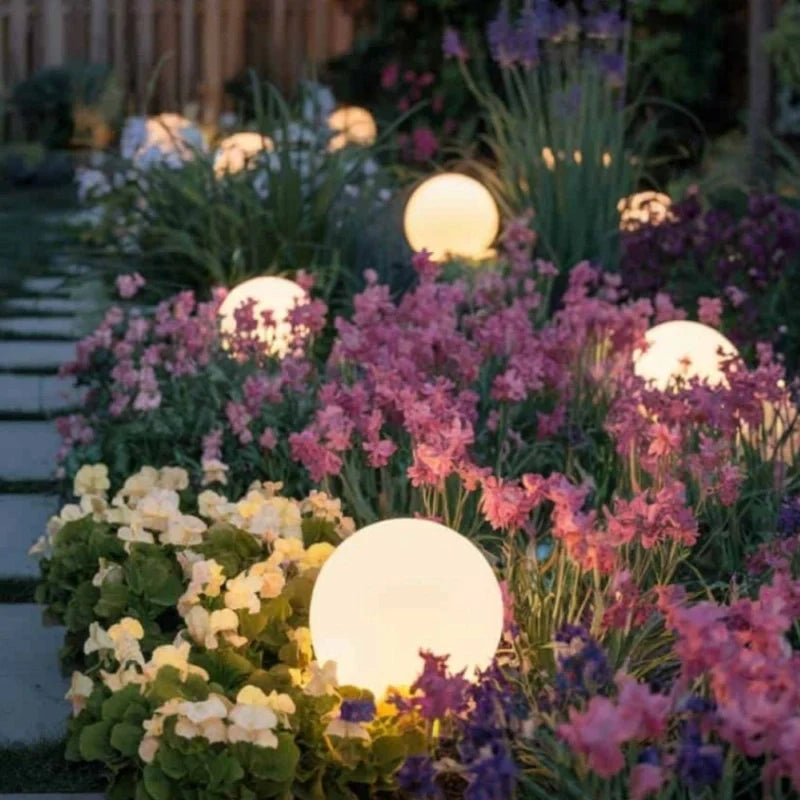 Remote-controlled spherical garden light with 16 color options for outdoor and indoor use 4