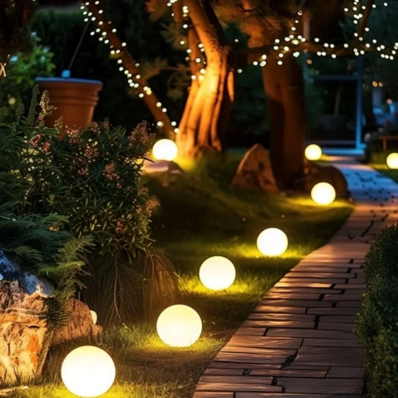 Remote-controlled spherical garden light with 16 color options for outdoor and indoor use 5