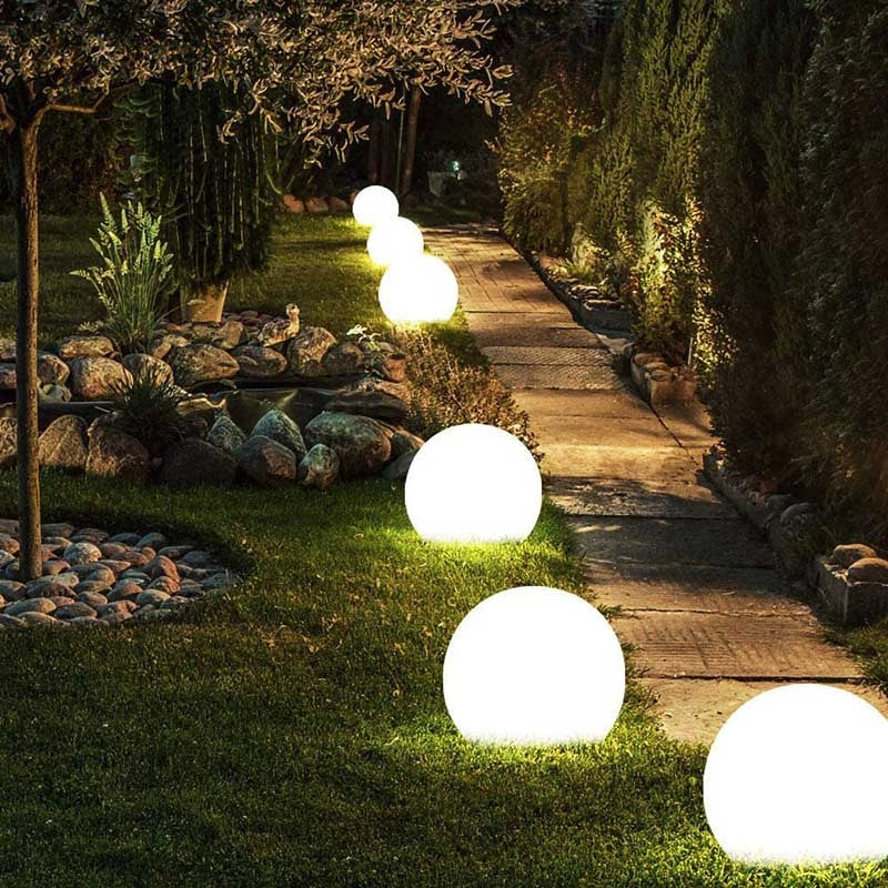 Remote-controlled spherical garden light with 16 color options for outdoor and indoor use 9
