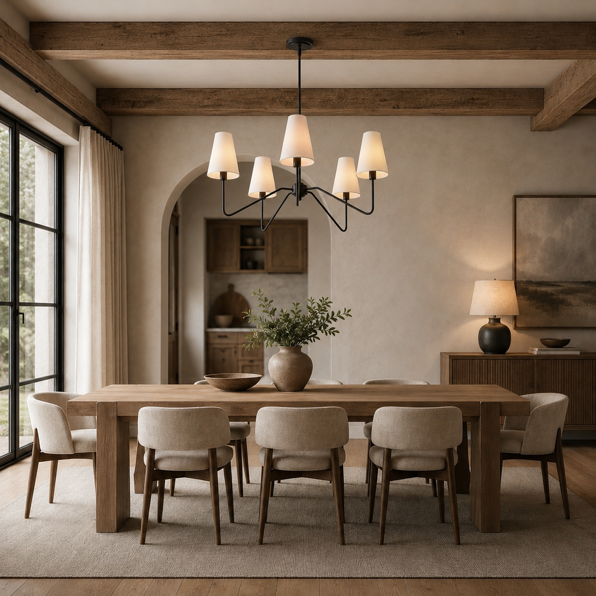 Sculptural industrial retro chandelier for stylish home lighting. 4