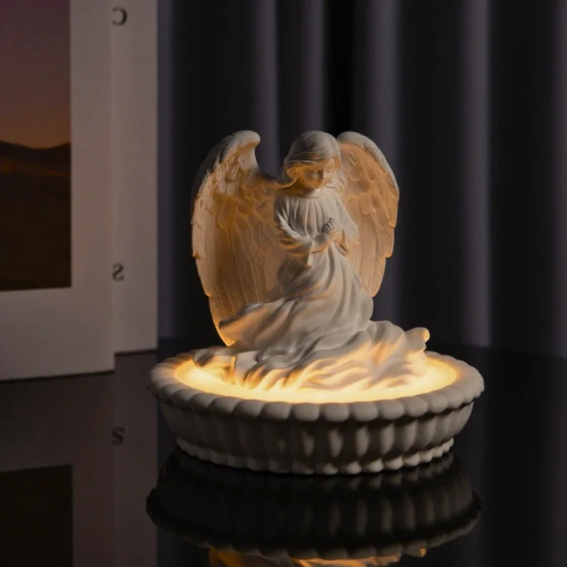 Serene Angel Aroma Light - Dimmable gypsum diffuser lamp with warm white glow and essential oil fragrance function 2