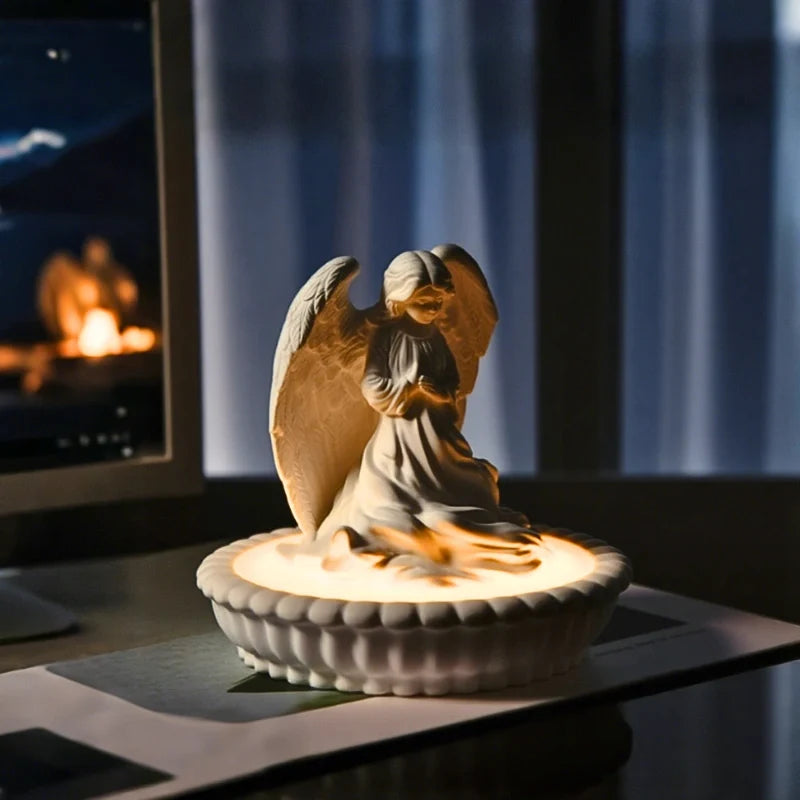 Serene Angel Aroma Light - Dimmable gypsum diffuser lamp with warm white glow and essential oil fragrance function 3