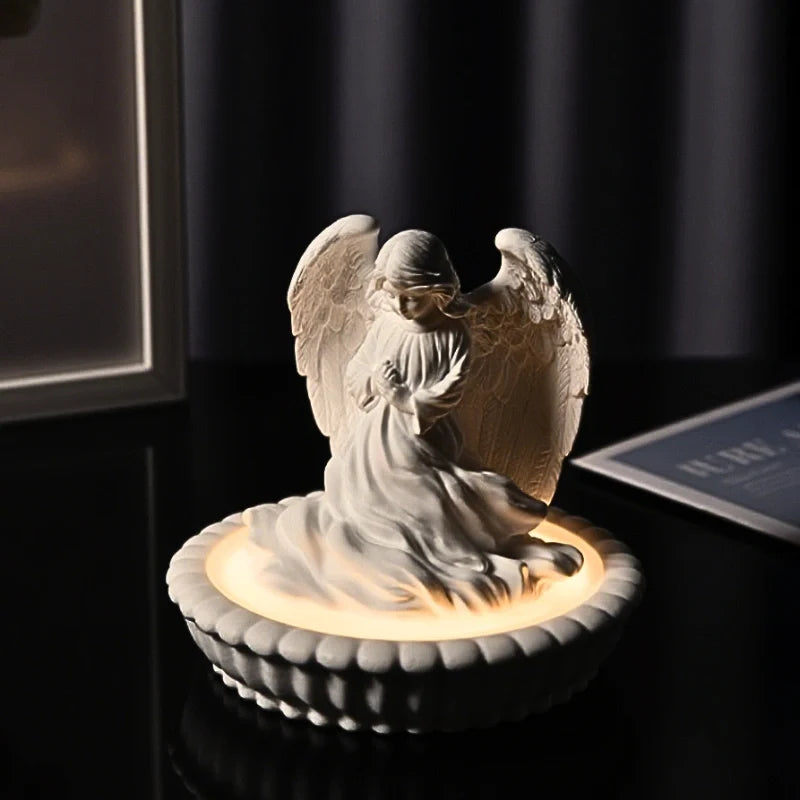 Serene Angel Aroma Light - Dimmable gypsum diffuser lamp with warm white glow and essential oil fragrance function 5