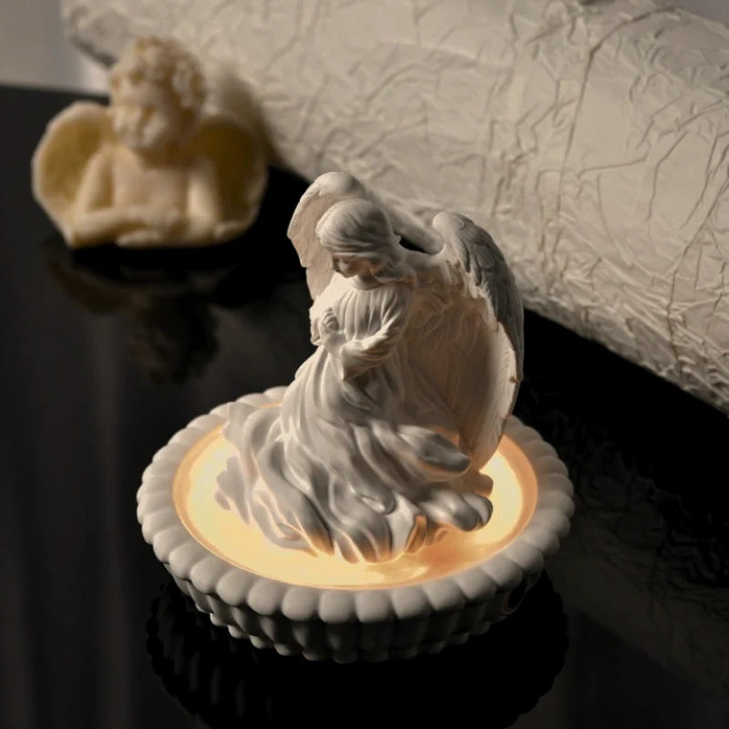 Serene Angel Aroma Light - Dimmable gypsum diffuser lamp with warm white glow and essential oil fragrance function 6