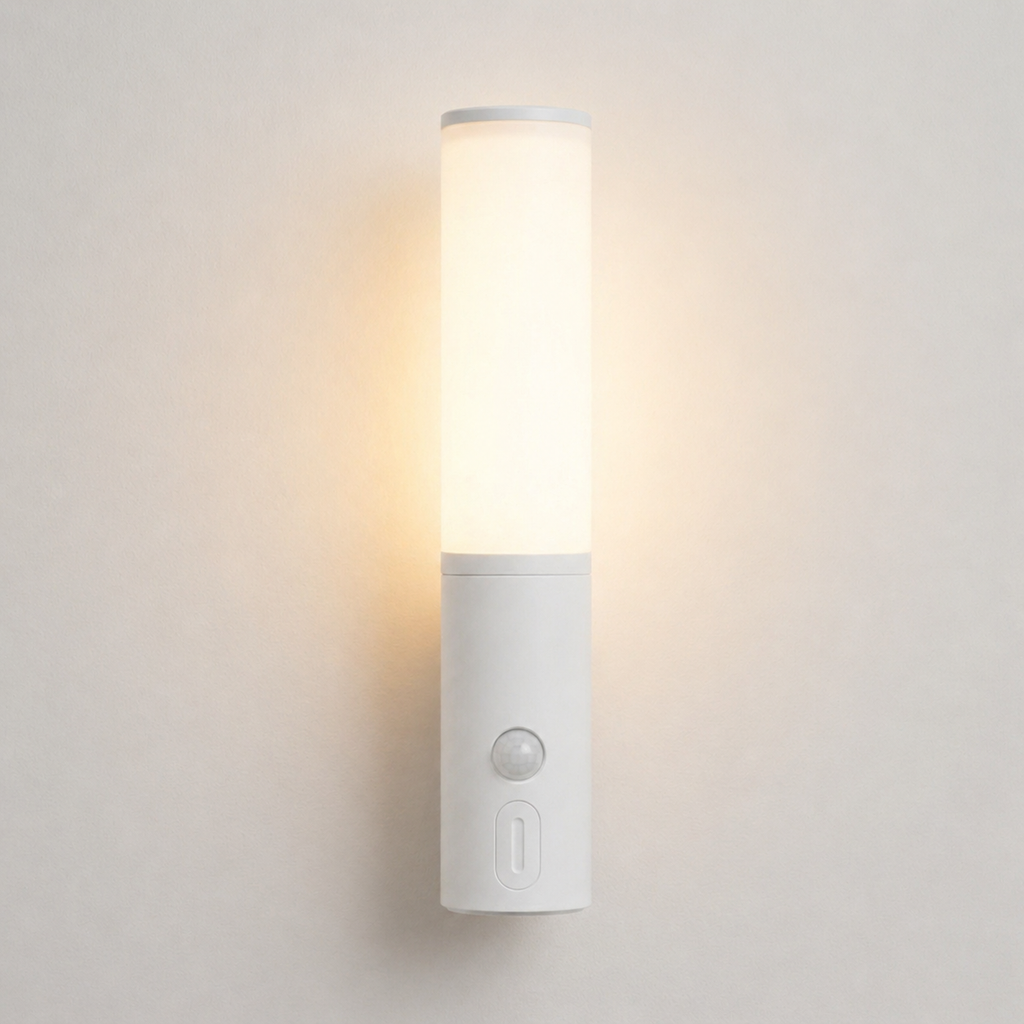 Smart Motion Sensor Night Light in white color, battery operated.