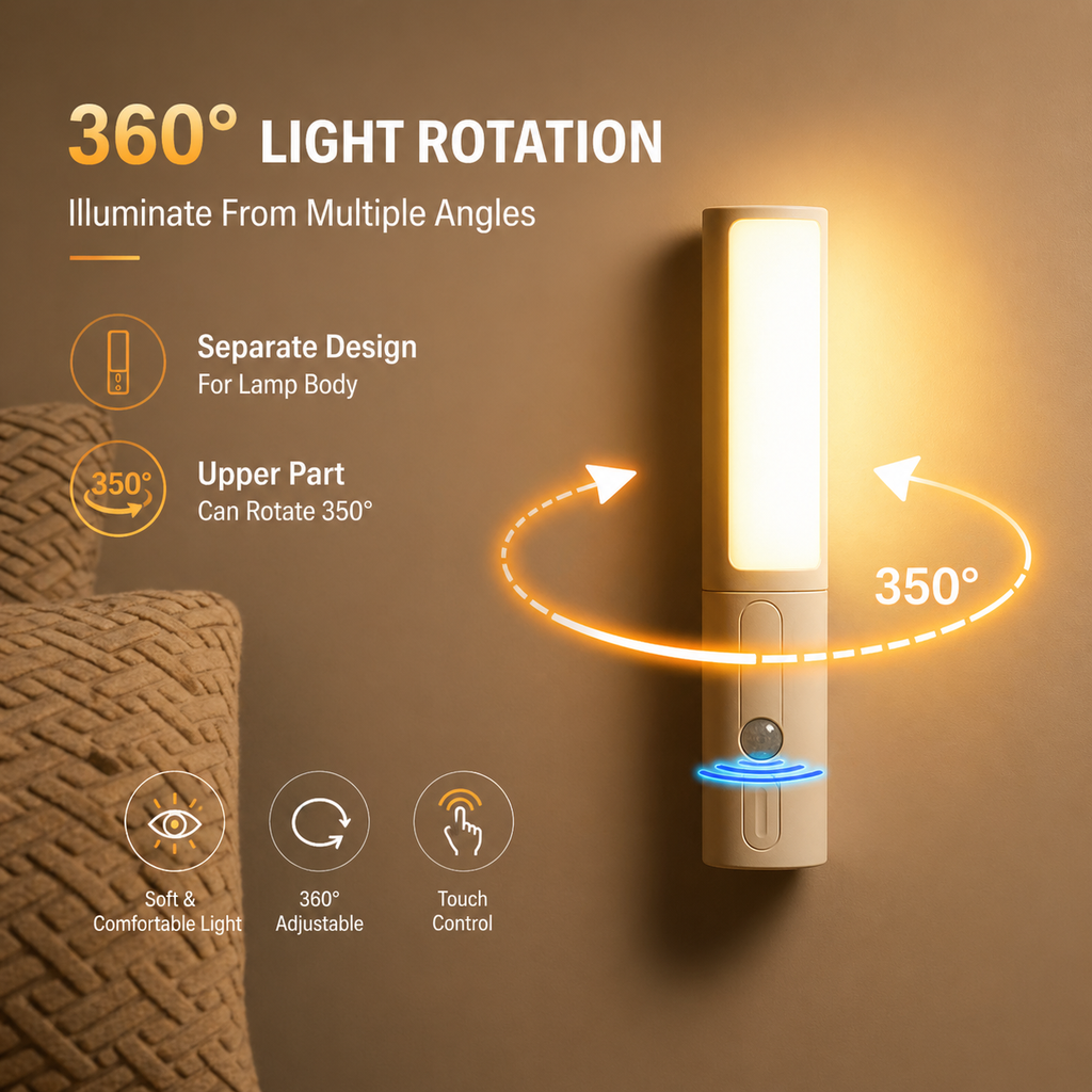 Smart Motion Sensor Night Light in white color, battery operated. 5