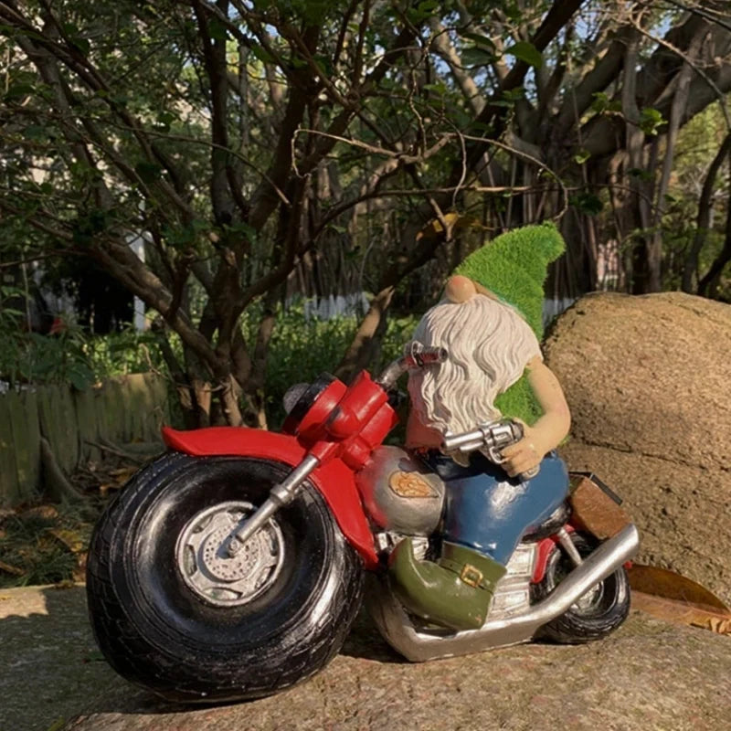 Set of 6 solar-powered garden gnomes with warm LED glow and automatic dusk sensor, weatherproof resin outdoor decoration 14