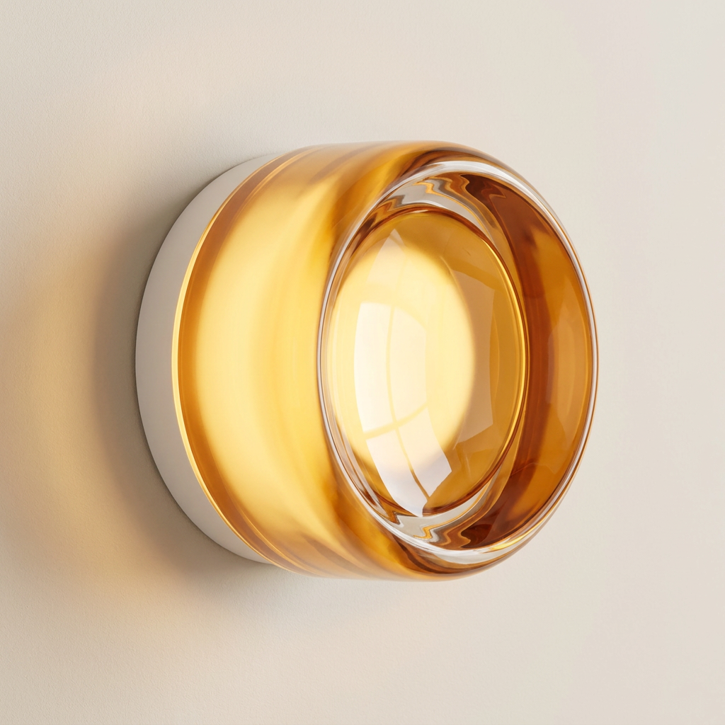 Soleil Wall Light in Amber color, elegant design for modern interiors.