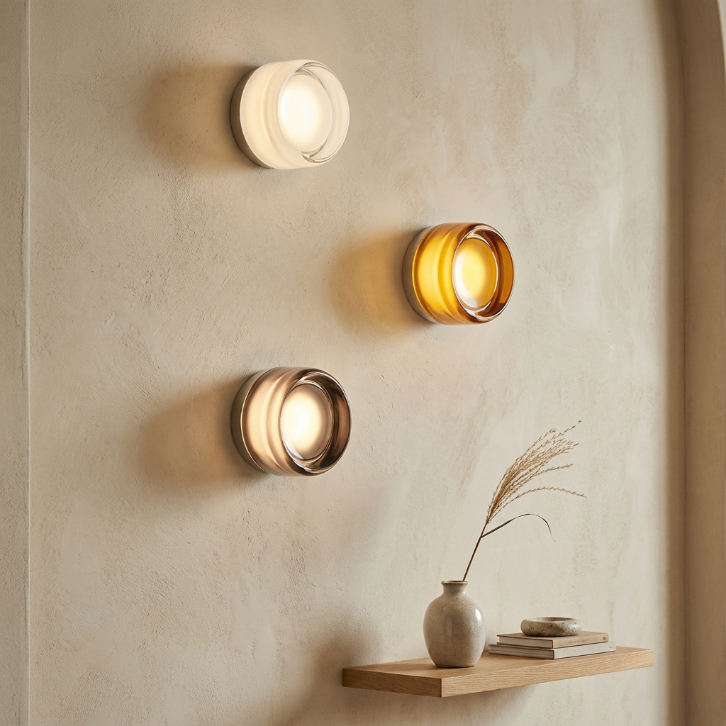 Soleil Wall Light in Amber color, elegant design for modern interiors. 2