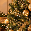 Sparkling decorative branches with beads and pearls on metallic stems for festive holiday décor