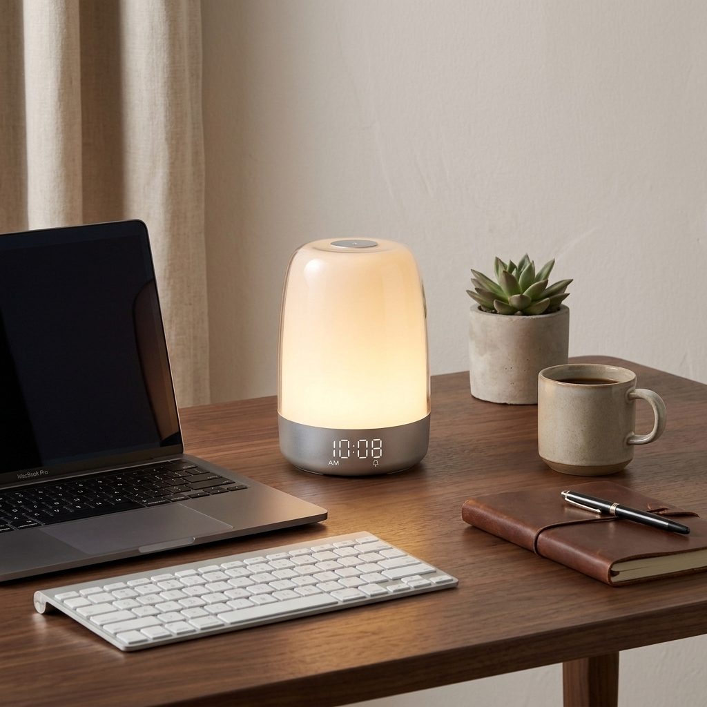Sunrise Alarm Clock with gentle light simulation for waking up. 4