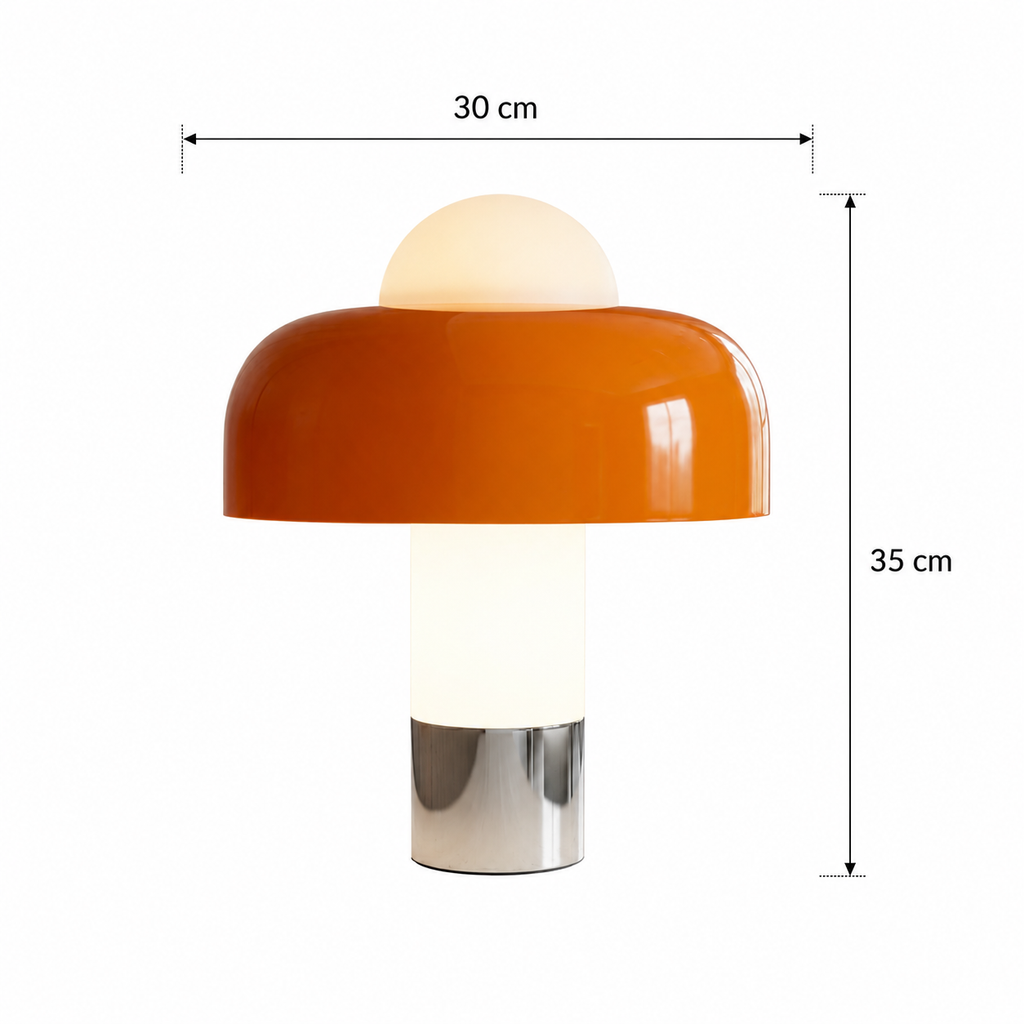 Retro stylish table lamp with acrylic dome and chrome base 6