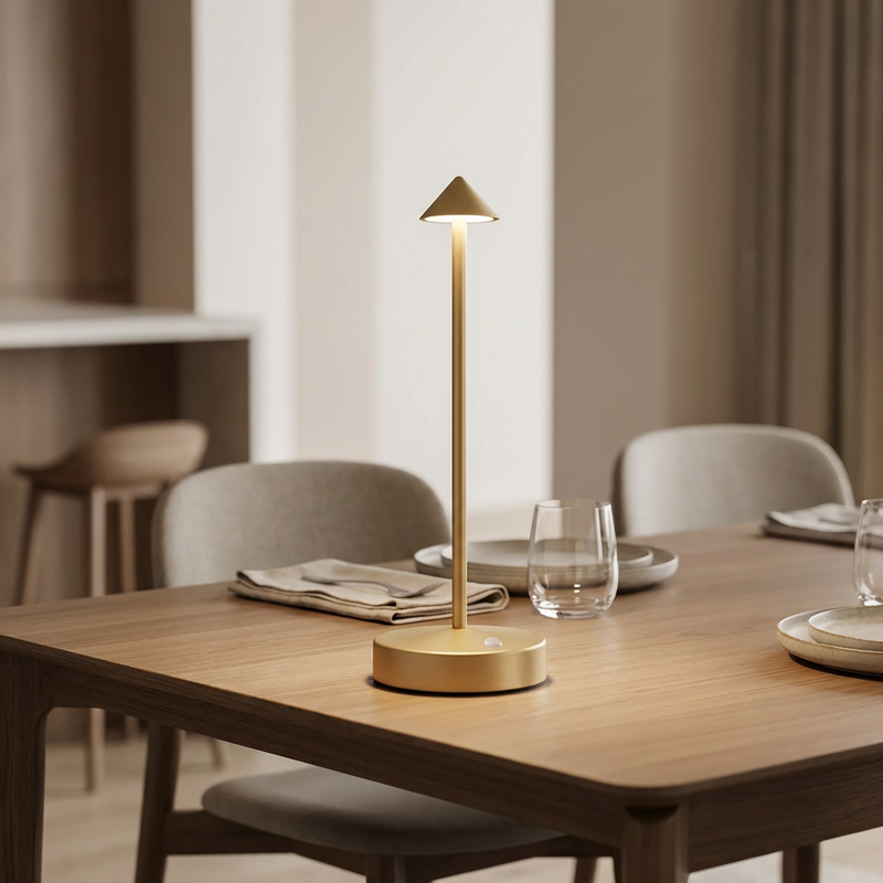 Elegant cone table lamp for stylish home decor.