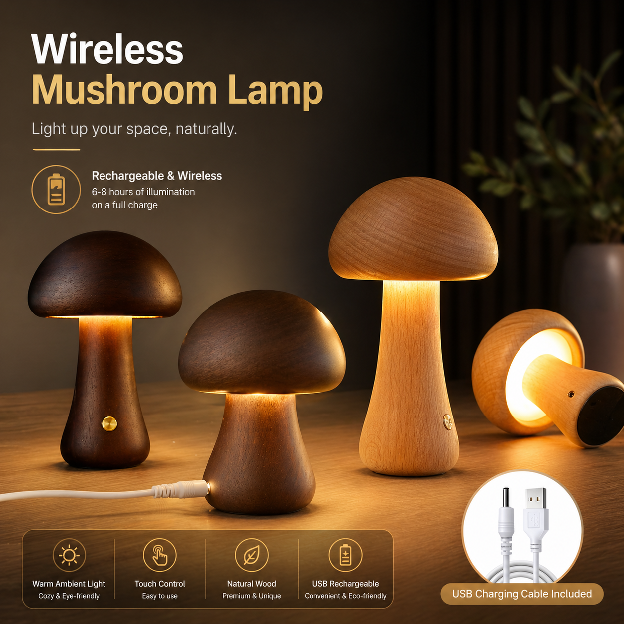 Unique Forest Mushroom Lamp for stylish home decor. 5