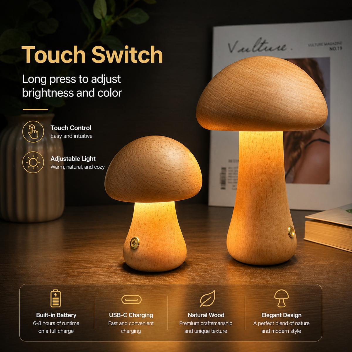 Unique Forest Mushroom Lamp for stylish home decor. 6