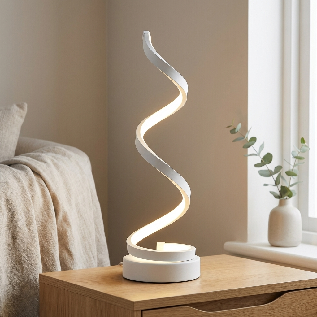 Elegant Spiral Table Lamp for modern home decor. 2