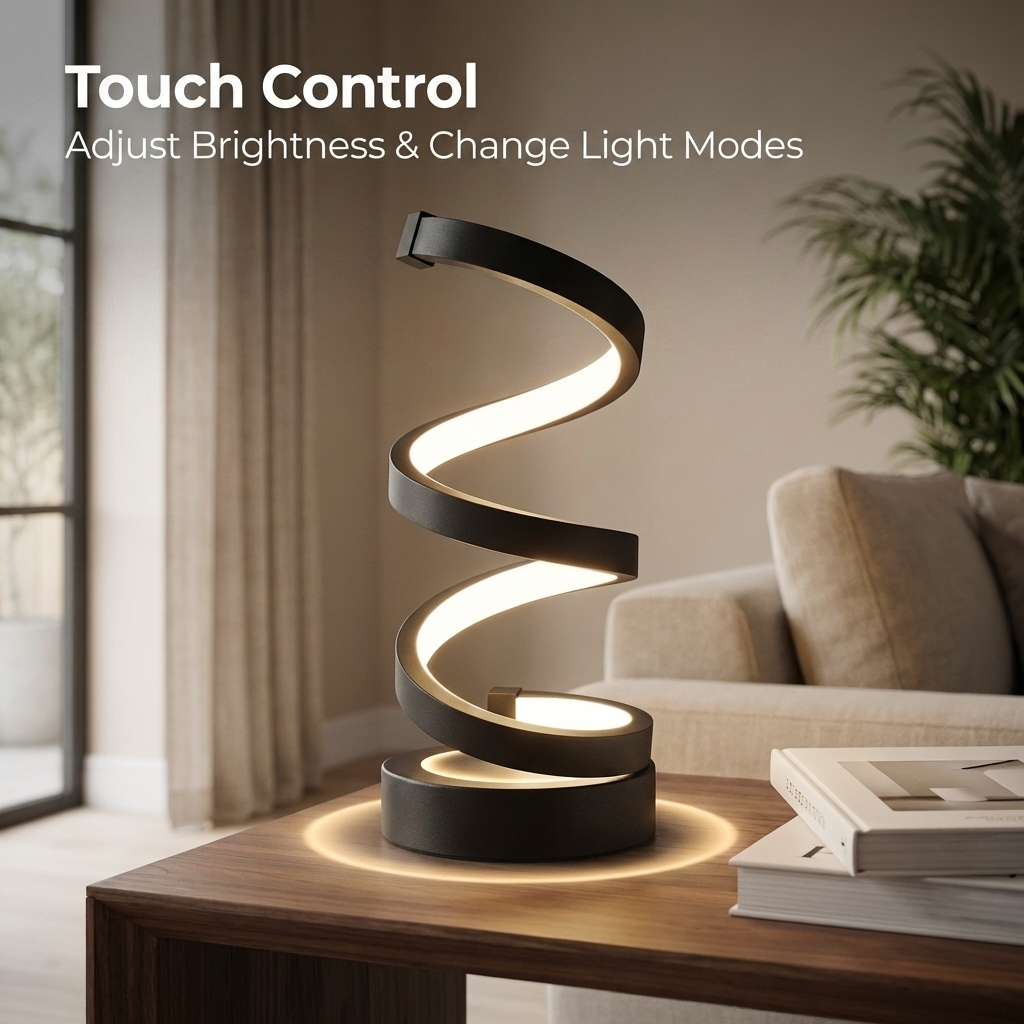 Elegant Spiral Table Lamp for modern home decor. 3