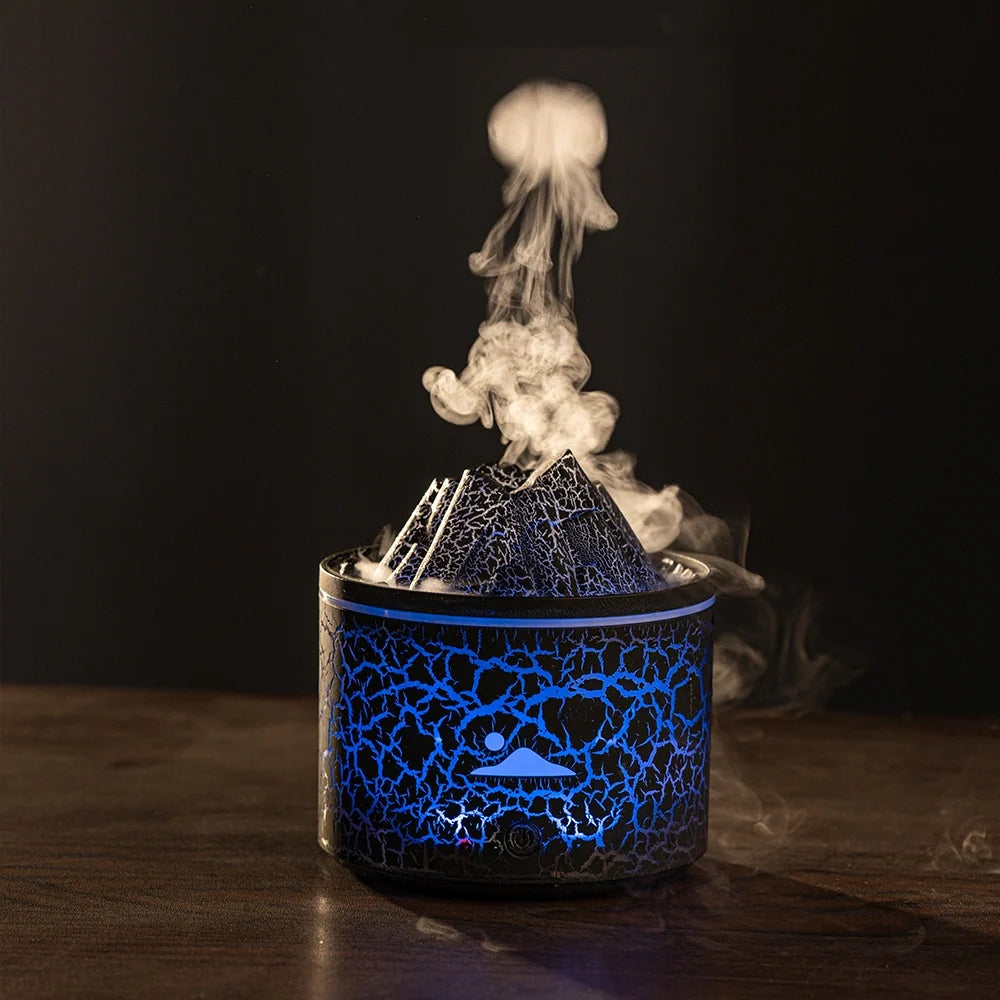 Volcano-shaped humidifier with color-changing LED lights and dual spray modes for aromatherapy and skin hydration 5