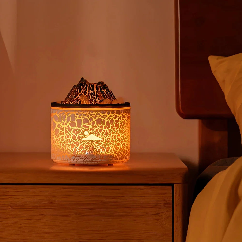 Volcano-shaped humidifier with color-changing LED lights and dual spray modes for aromatherapy and skin hydration 6