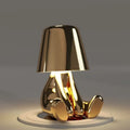 Whimsical thinker character cordless table lamp with touch dimming 10