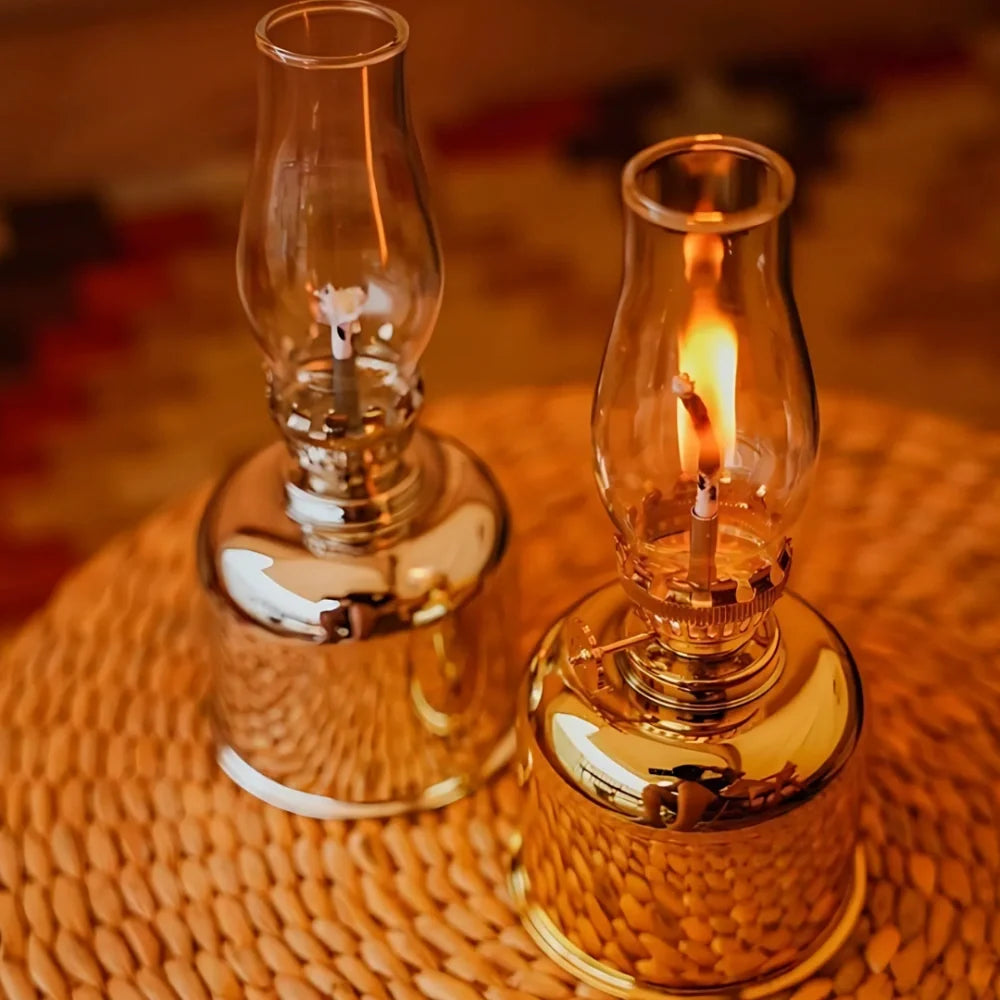 Windproof FlareCraft vintage oil lamp with electroplated iron and glass construction 11