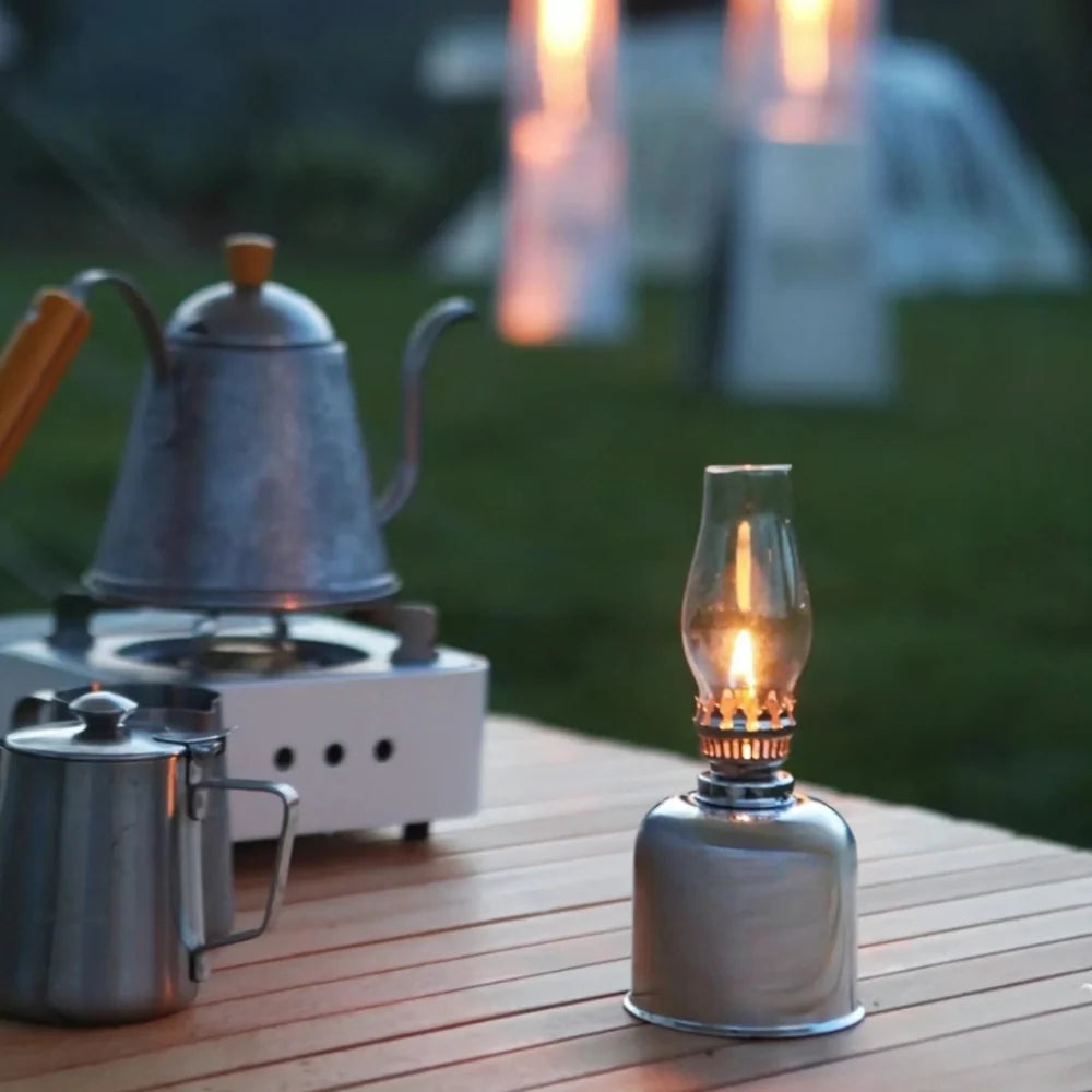 Windproof FlareCraft vintage oil lamp with electroplated iron and glass construction 5