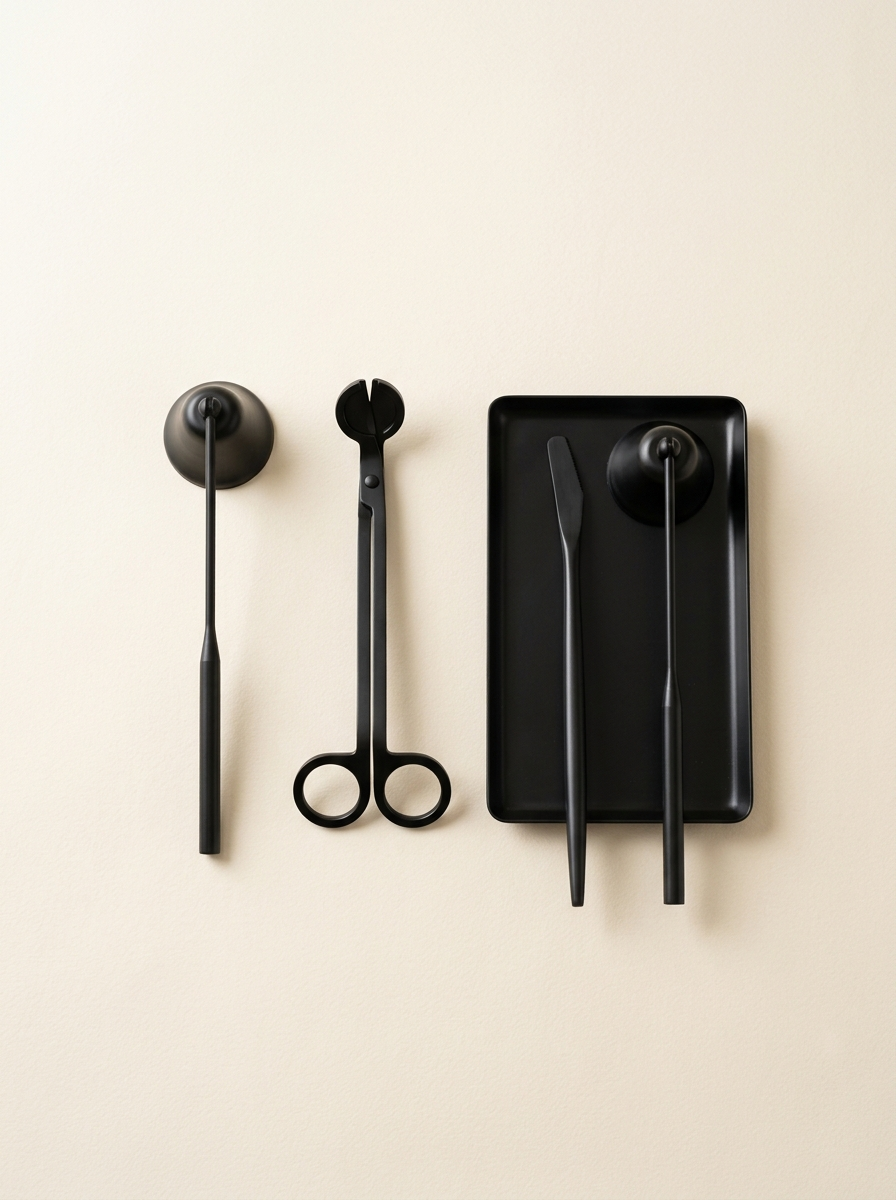 Onyx Candle Care Kit - wick trimmer, snuffer and tray