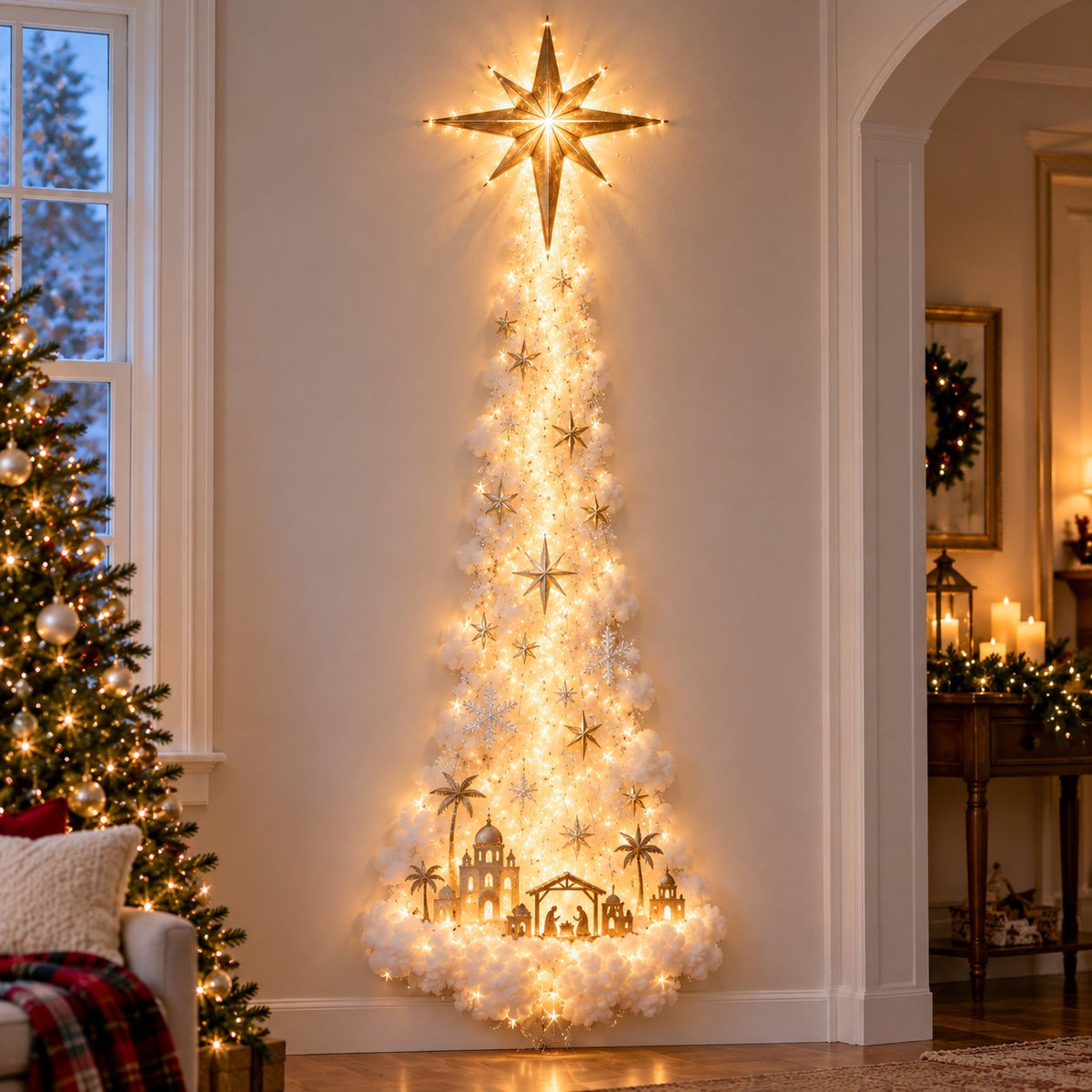 Christmas Magic Trail LED Wall Light, Festive Hanging Wall Decor