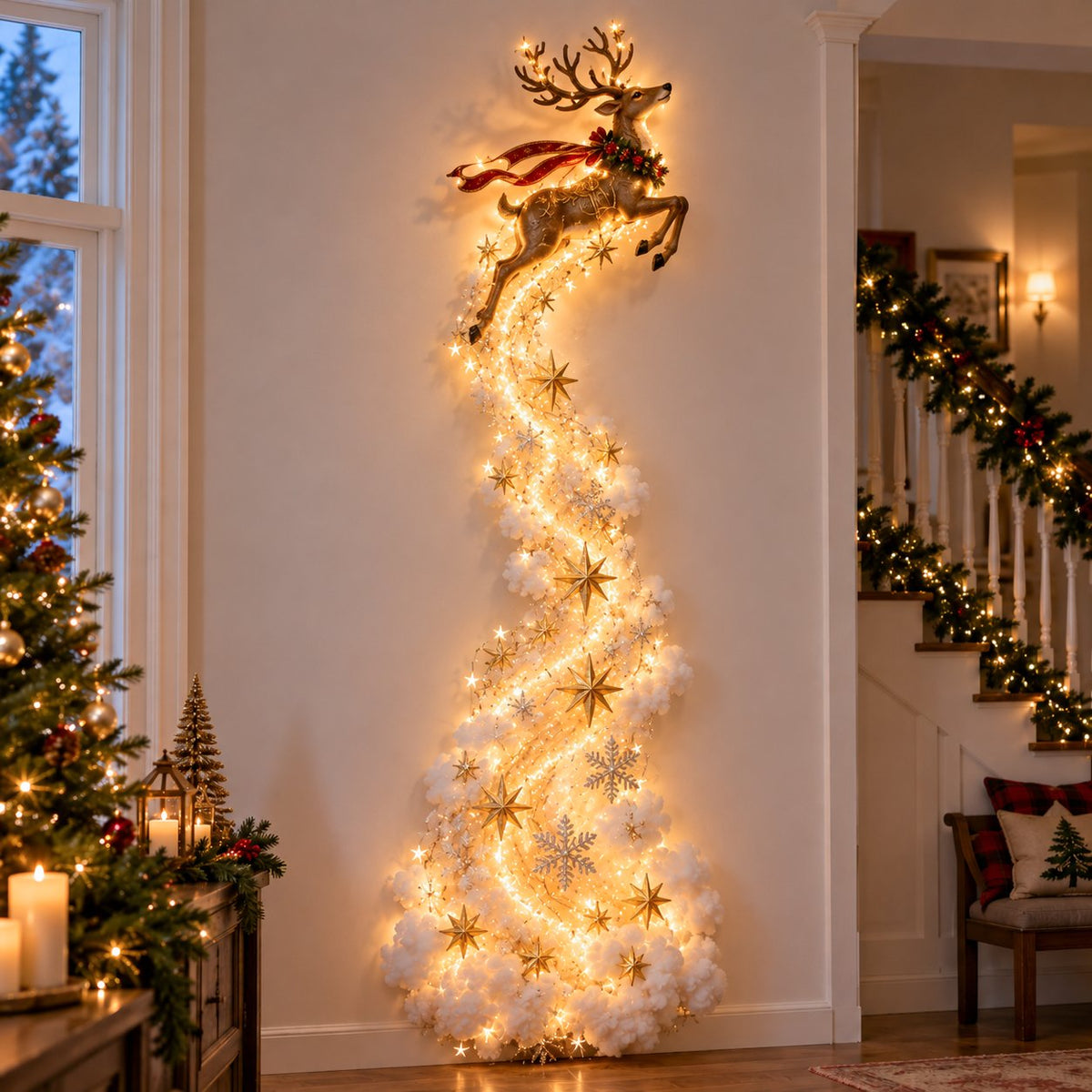 Christmas Magic Trail LED Wall Light, Festive Hanging Wall Decor