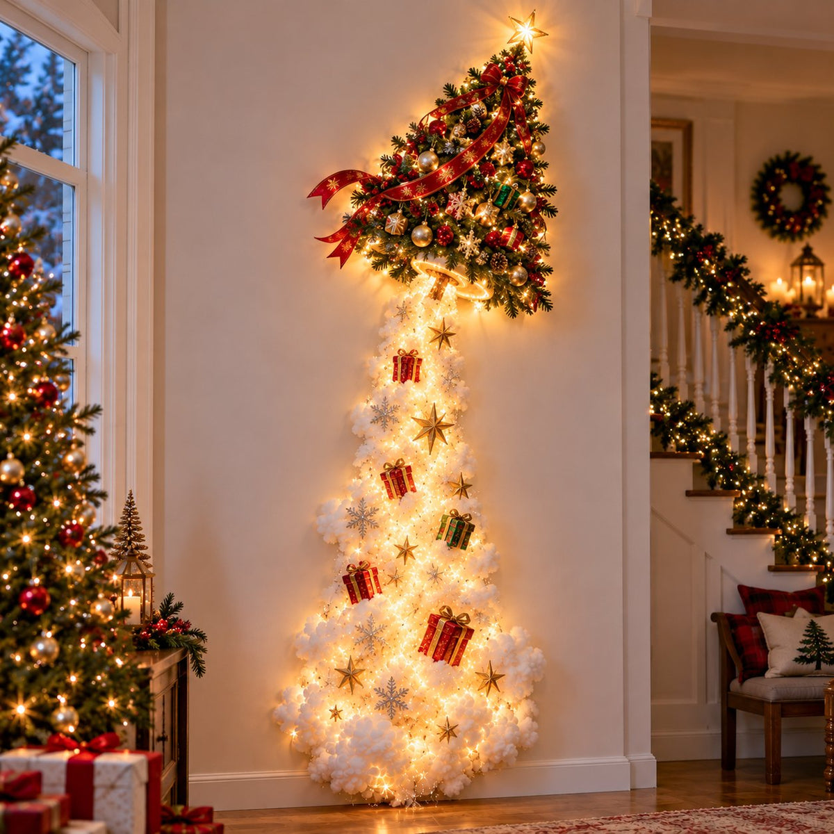 Christmas Magic Trail LED Wall Light, Festive Hanging Wall Decor