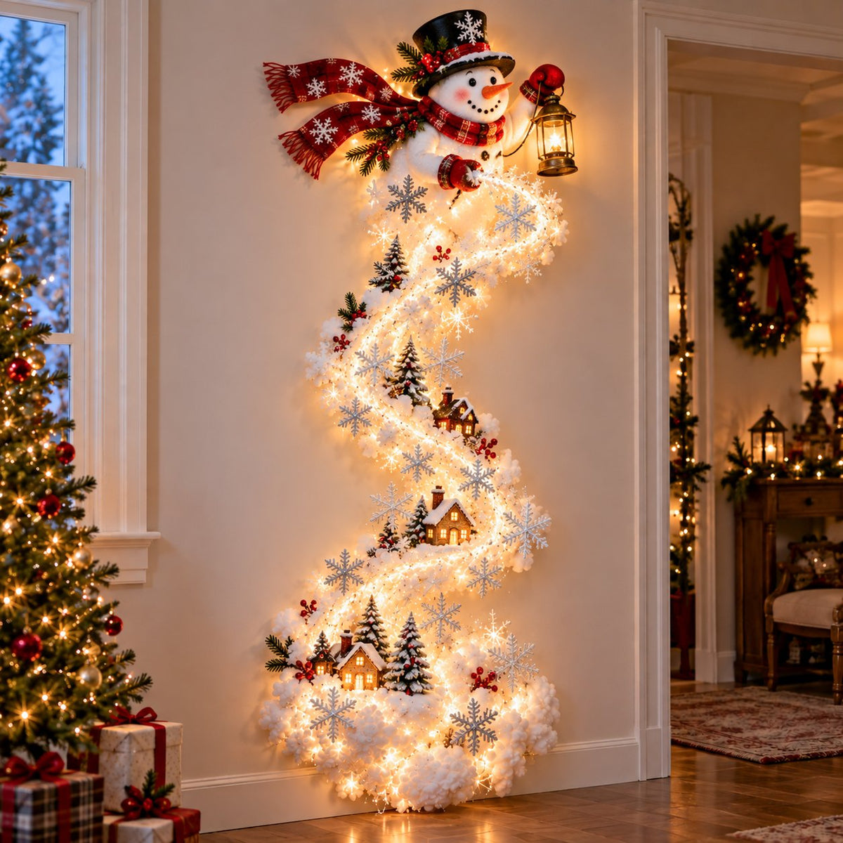 Christmas Magic Trail LED Wall Light, Festive Hanging Wall Decor