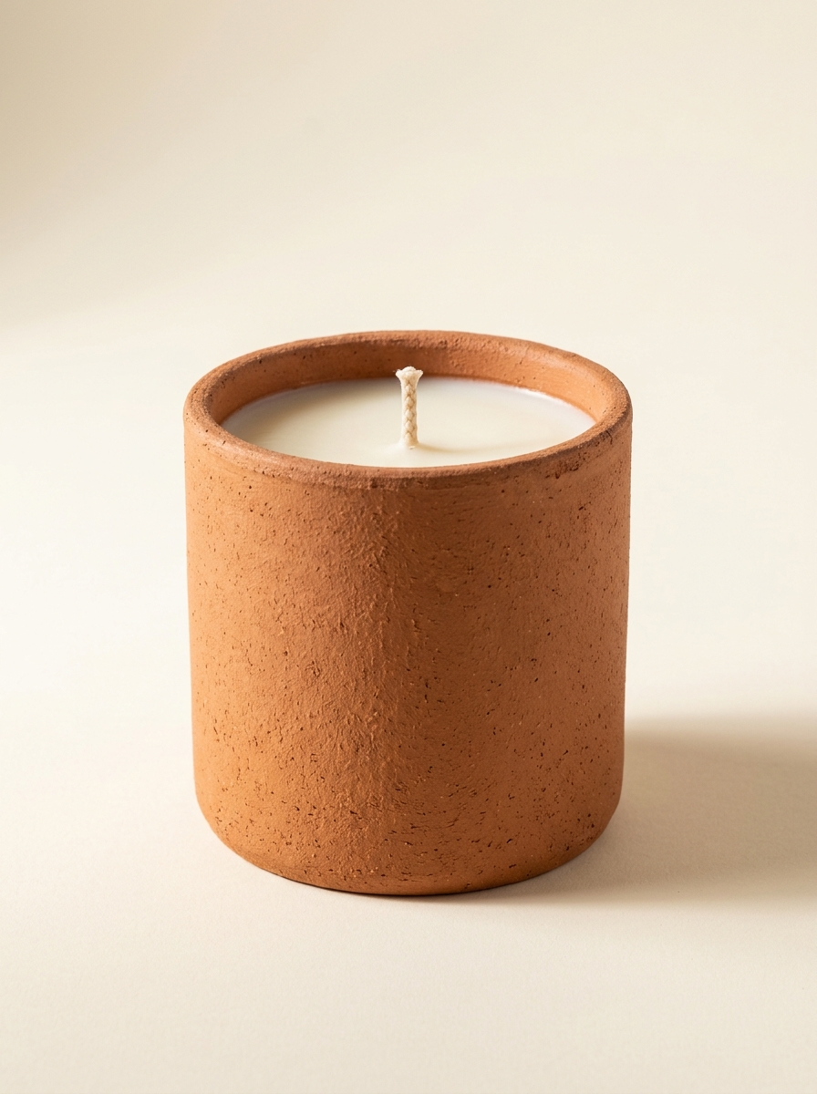 Terra Matte Ceramic Vessel Candle - front view